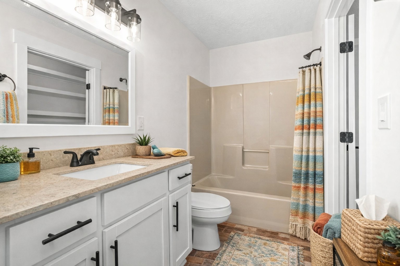 1053 Johns Road Joelton, TN 37080 - Photo 29 of 83 a bathroom with a granite countertop sink toilet and shower