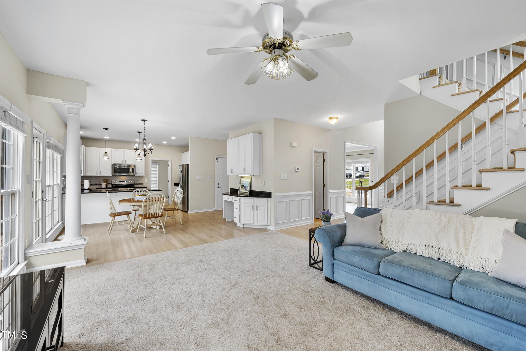 9013 Miranda Drive Raleigh, NC 27617 - Photo 10 of 41 a living room with furniture and kitchen view