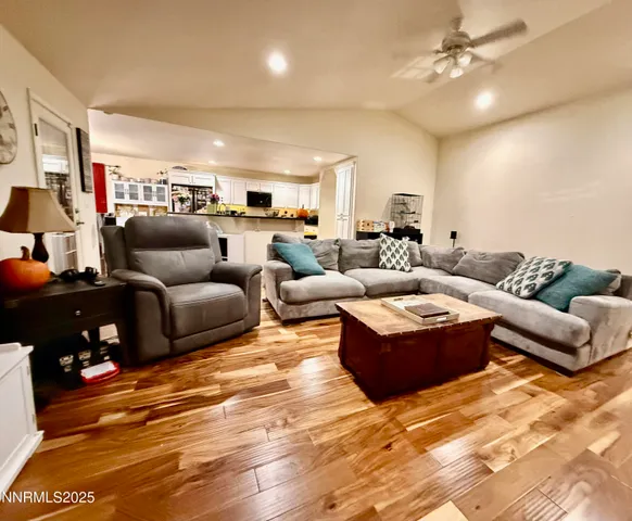 a living room with furniture and a couch