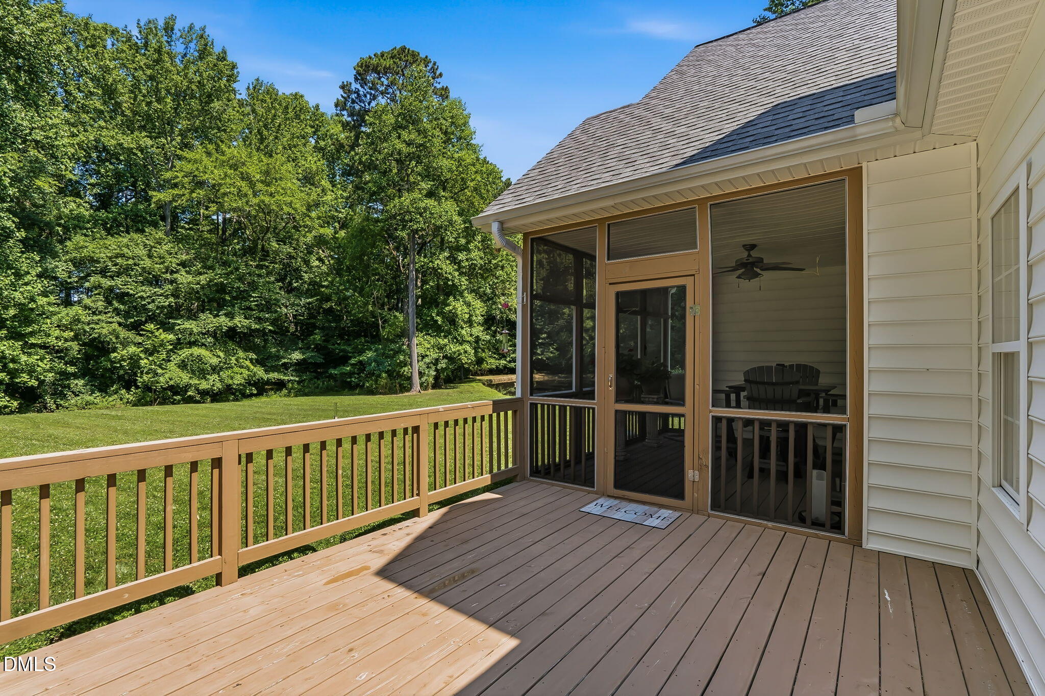 1112 Tyler Farms Drive Raleigh, NC 27603 - Photo 60 of 78 a view of a deck with wooden floor and fence
