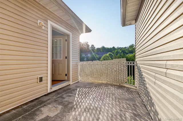 a view of a room with a door