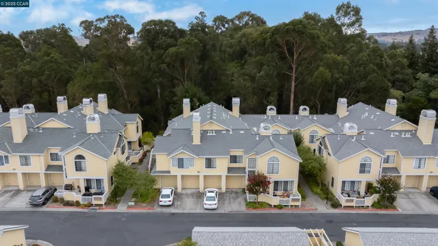 an aerial view of multiple houses