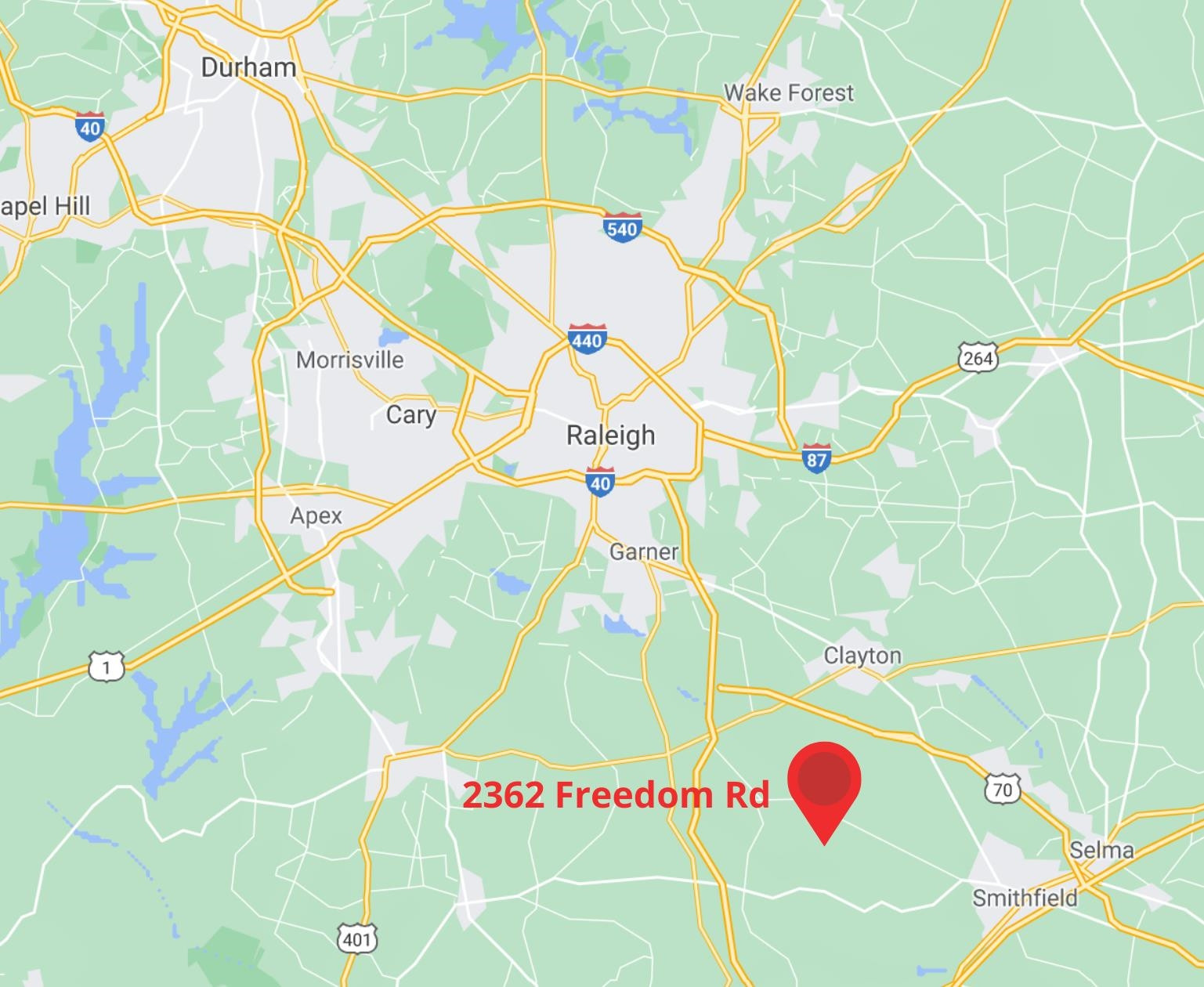 2362 Freedom Road Smithfield, NC 27577 - Photo 25 of 29 Within 30 minutes to Downtown Raleigh, just a few minutes from I-40 at Hwy 42 & Garner