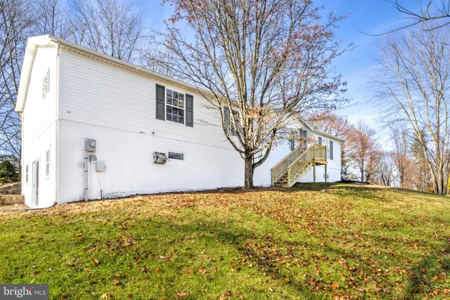 a view of a yard with a tree