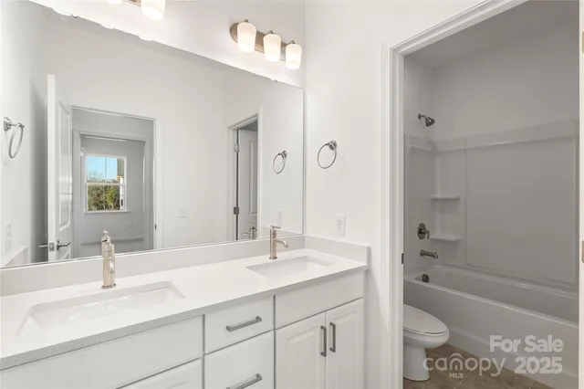 a bathroom with a sink a toilet a tub and a mirror