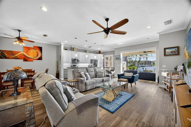 a living room with furniture