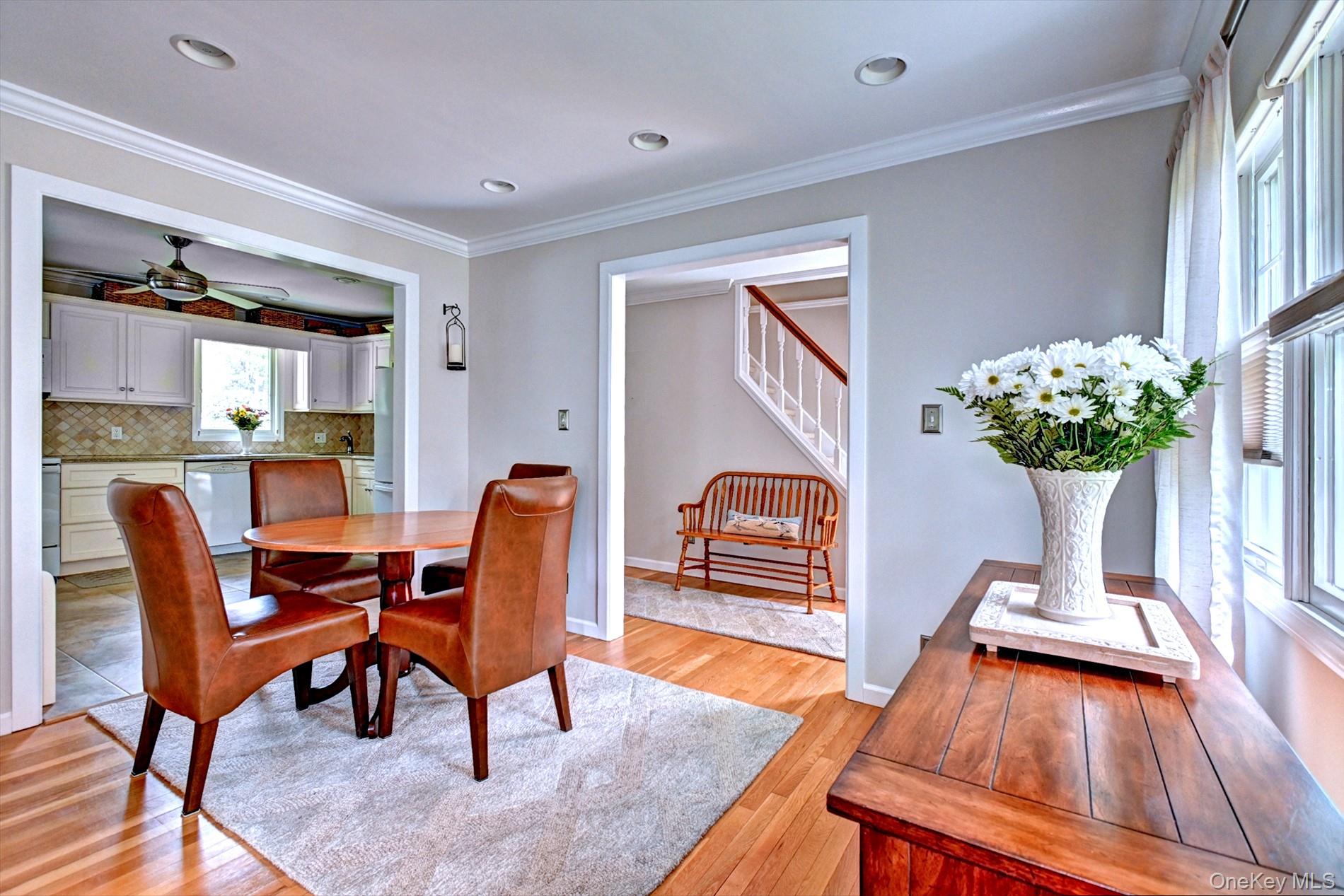 20 Valentine Road Shoreham, NY 11786 - Photo 6 of 39 Dining Room is Open to the Kitchen. Hi Hats and Crown Molding