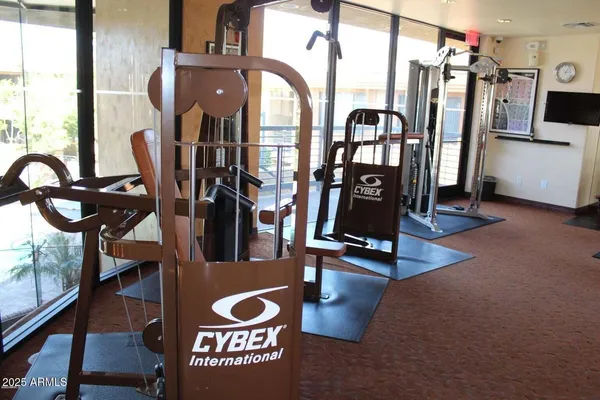 a view of a living room with furniture and floor to ceiling window