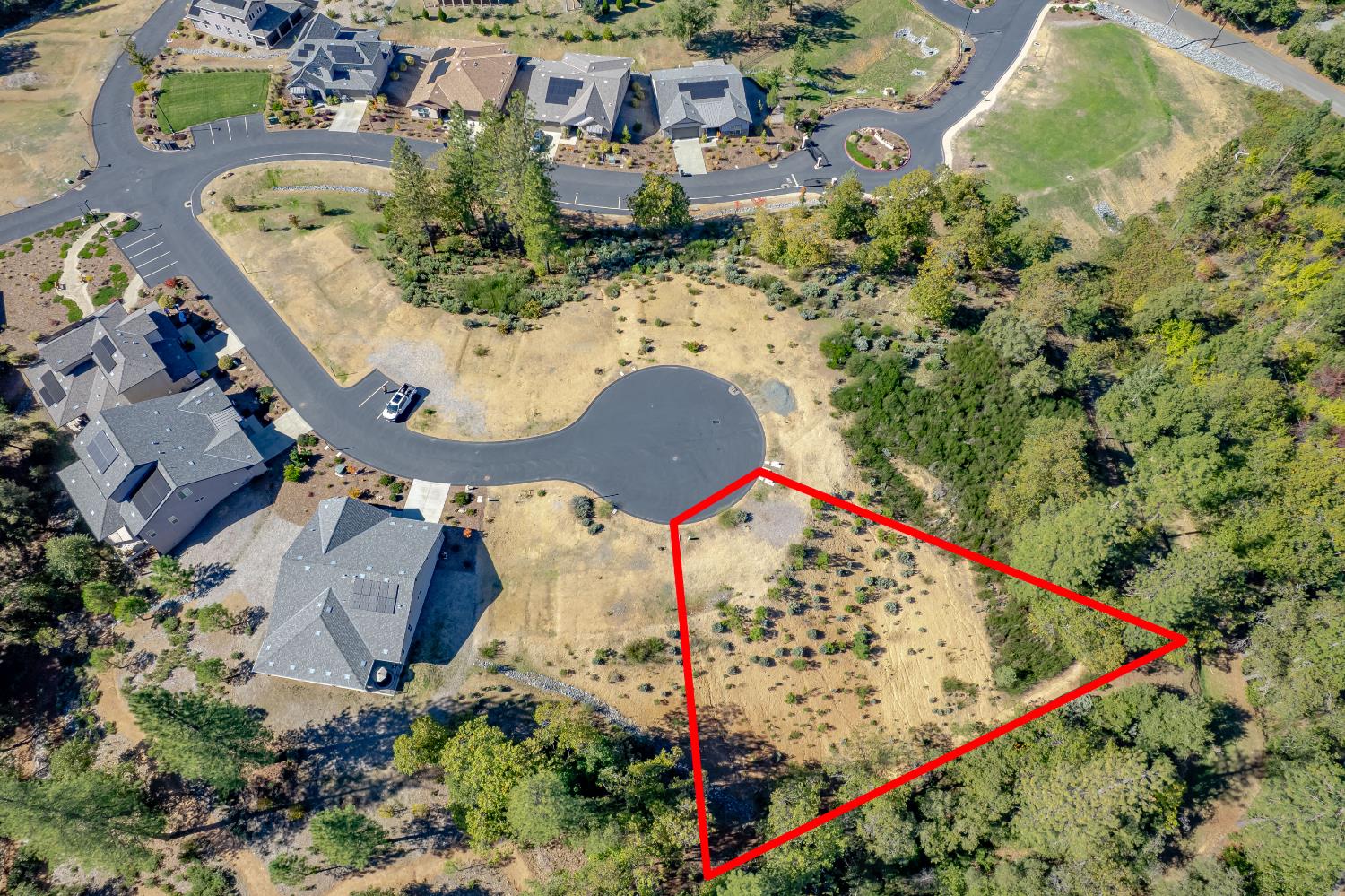 an aerial view of a house