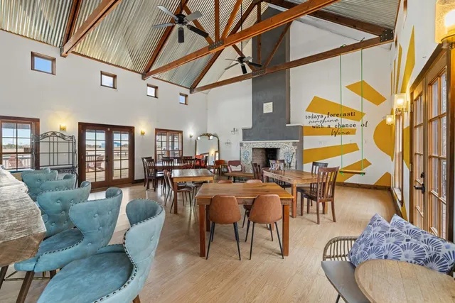 a view of outdoor space with seating area