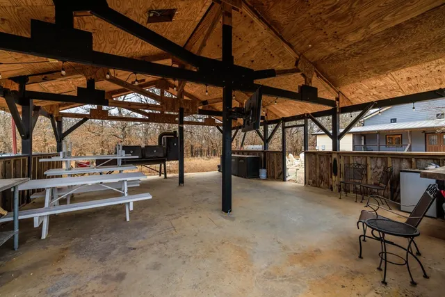 a bedroom with a bed and furniture