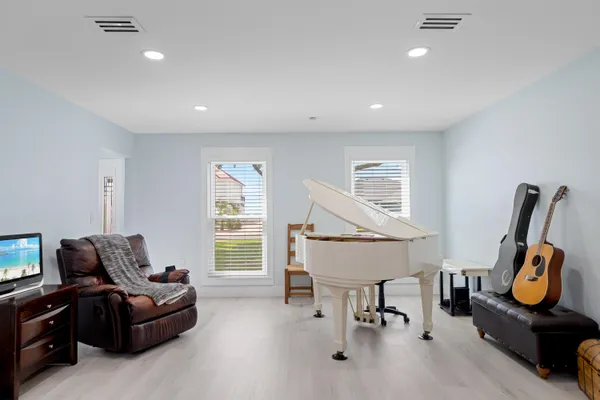 a living room with furniture