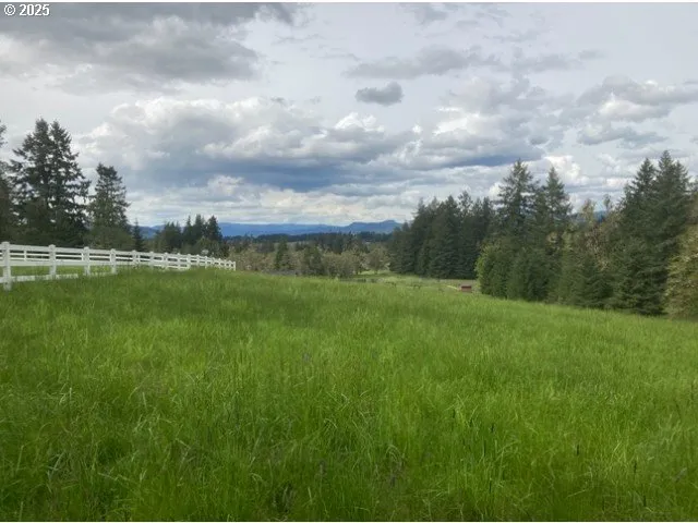 a view of a golf course with a garden
