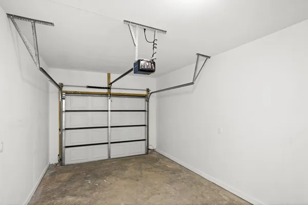 a view of a room with racks on the wall