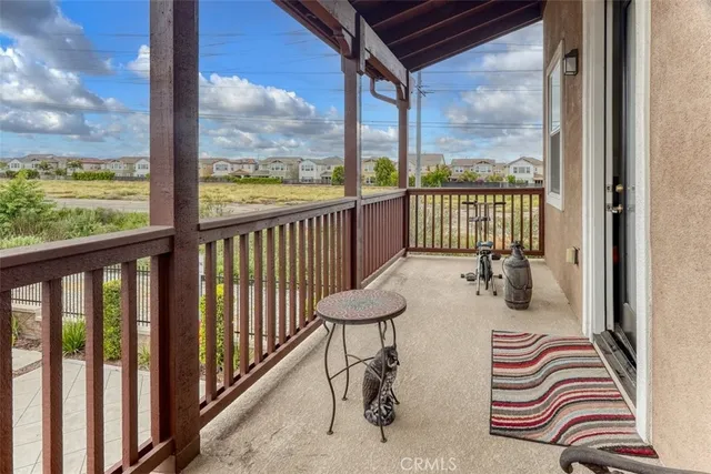 a view of a city from a balcony