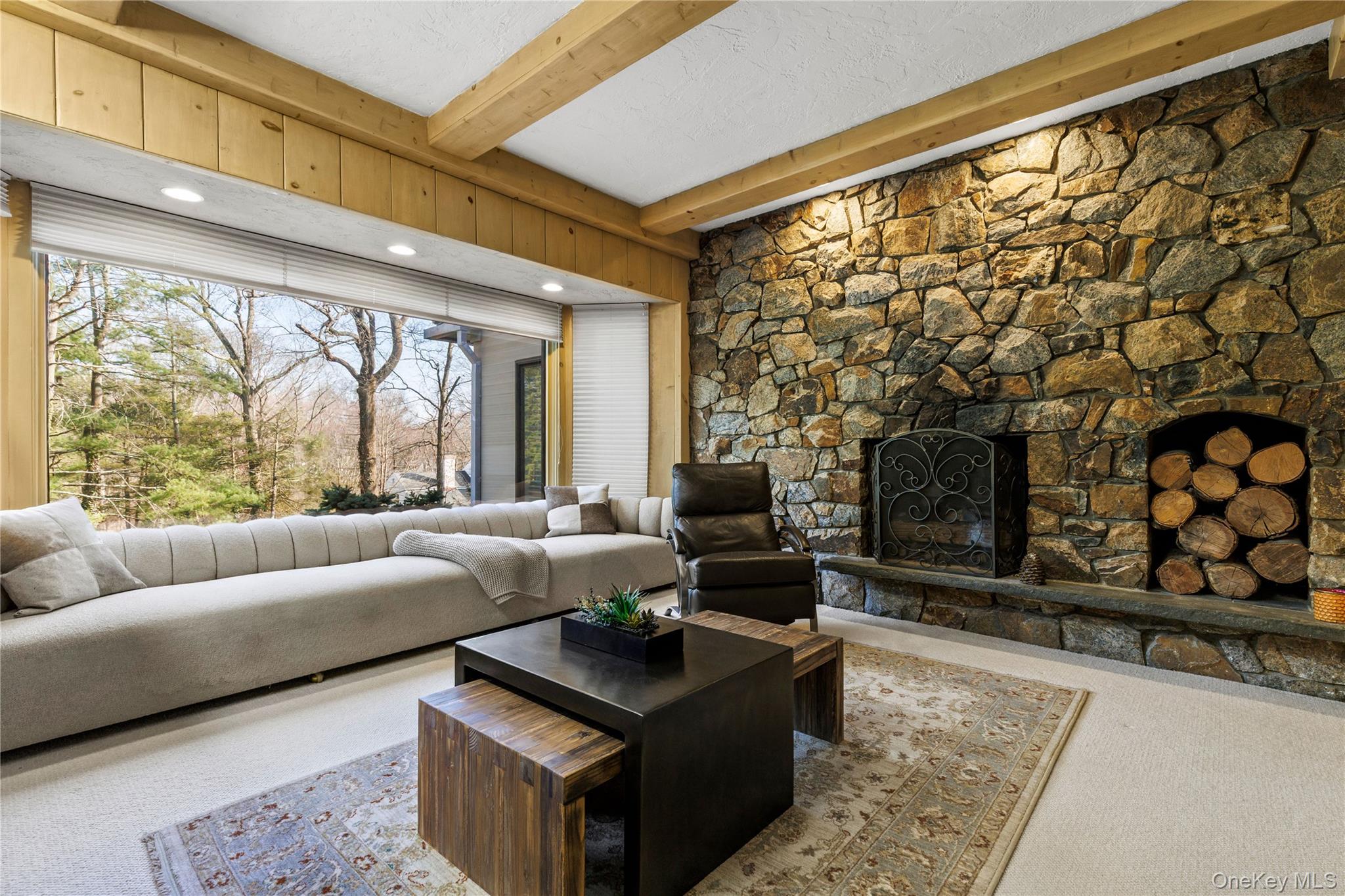 112 Woodlands Road Harrison, NY 10528 - Photo 5 of 43 GAS STONE FIREPLACE VIEW OF THE GROUNDS