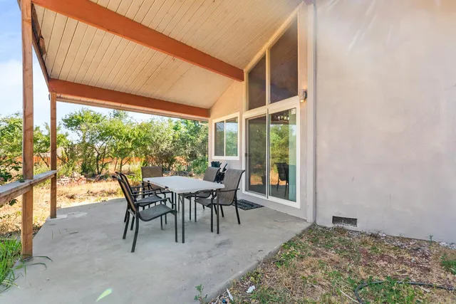 a view of yard covered with snow
