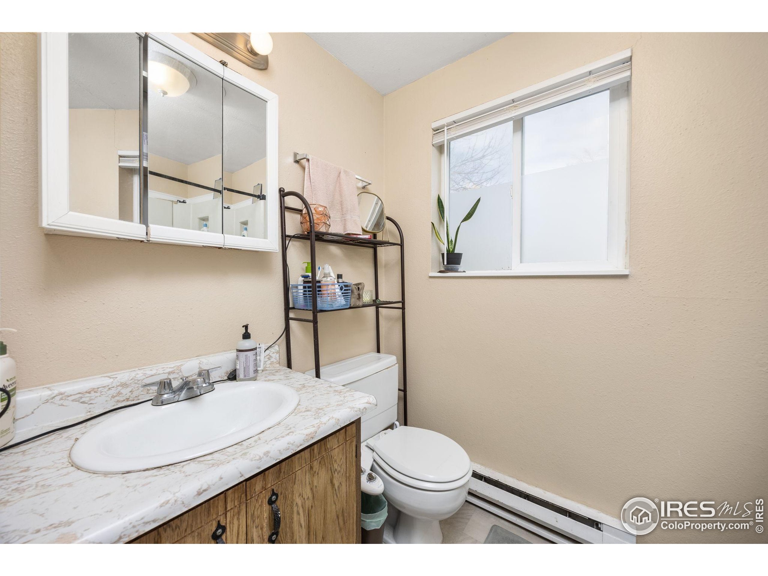 701 Aztec Drive Fort Collins, CO 80521 - Photo 18 of 43 a bathroom with a sink a toilet and mirror