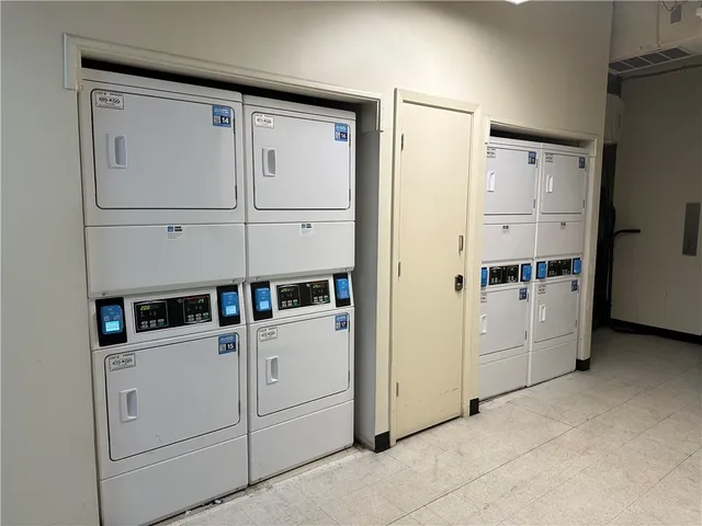 a front view of a building with street view