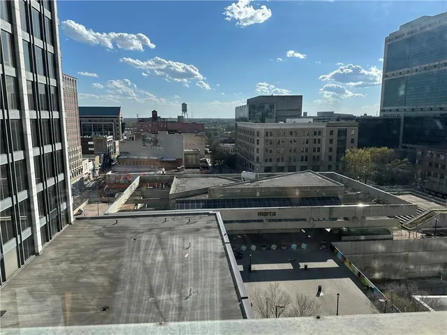 a outdoor space with lots of palm trees
