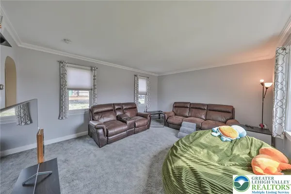 a living room with furniture
