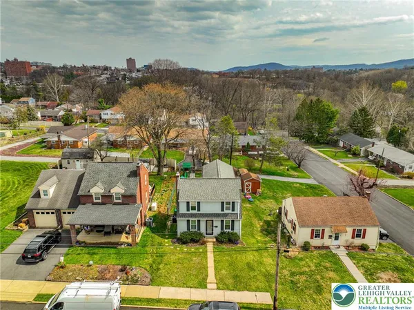 an aerial view of multiple house