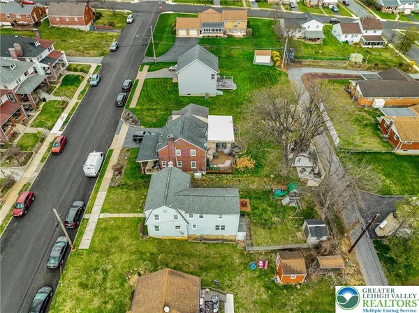 an aerial view of a house