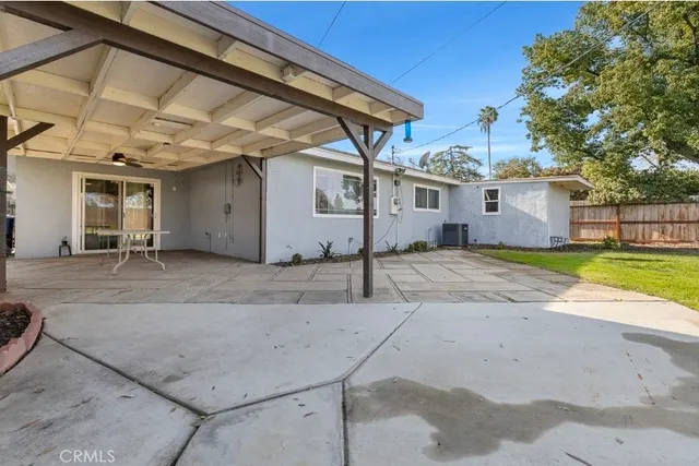a view of a house with a patio