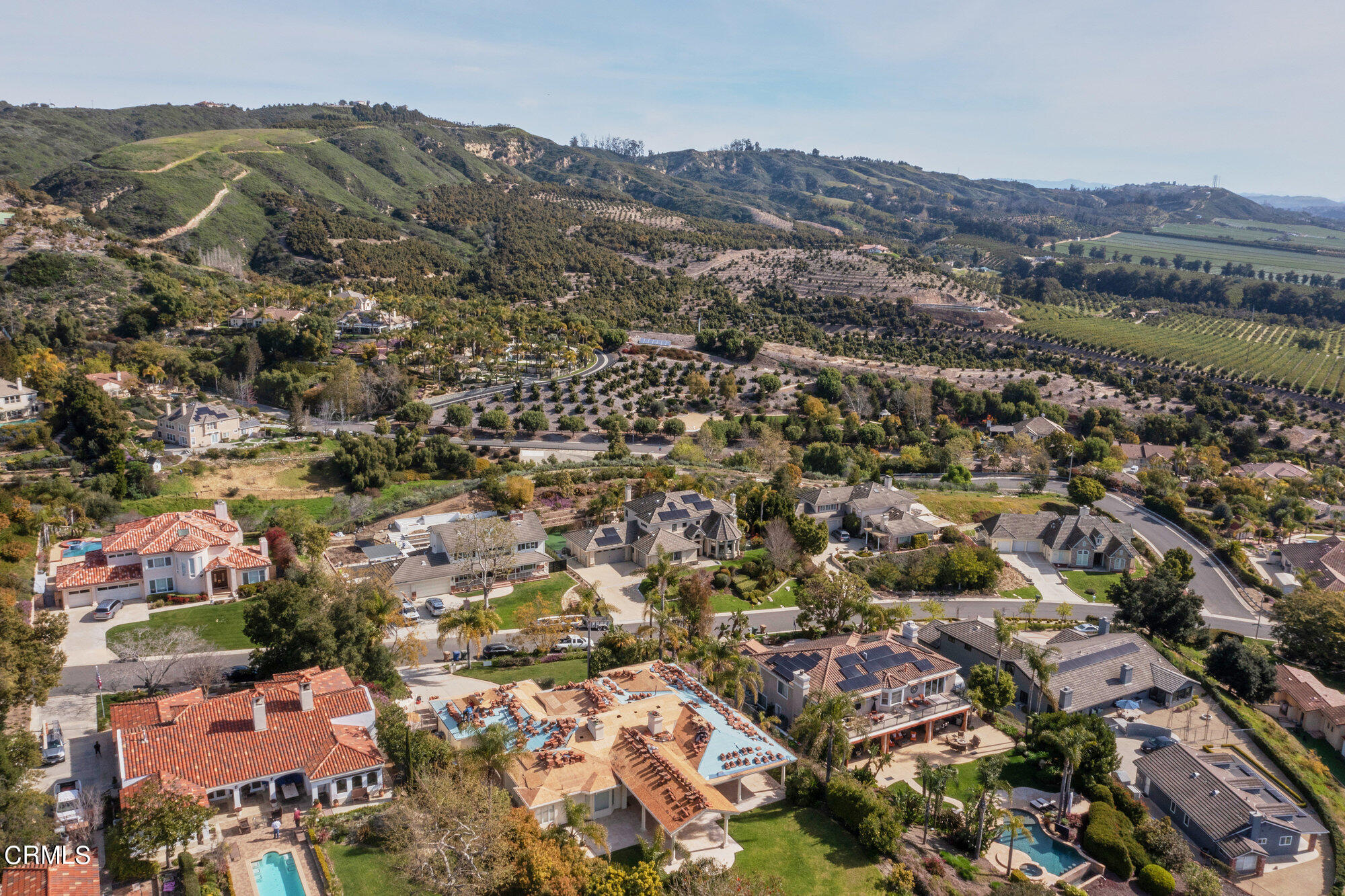 7159 Los Coyotes Place Camarillo, CA 93012 - Photo 72 of 73 an aerial view of residential houses with outdoor space and trees