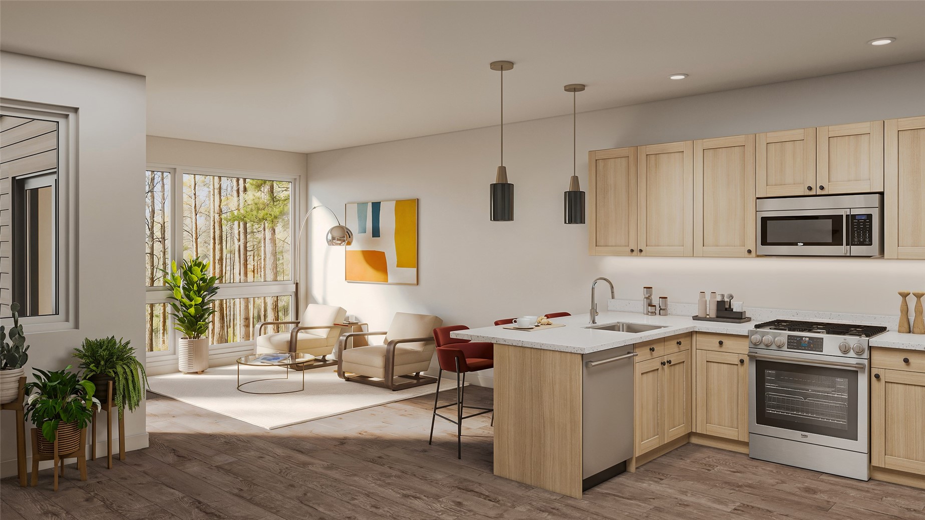 620 Montezuma Road, Unit B3 Keystone, CO 80435 - Photo 1 of 20 Rendering of kitchen and living area