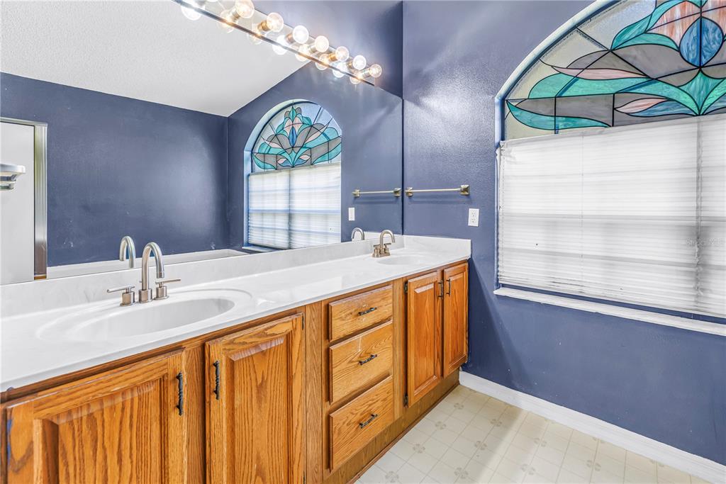 8436 Ridgebrook Circle Odessa, FL 33556 - Photo 46 of 58 a bathroom with a double vanity sink and a window