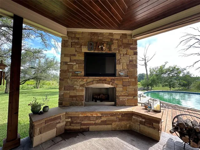 a kitchen with lots of counter top space