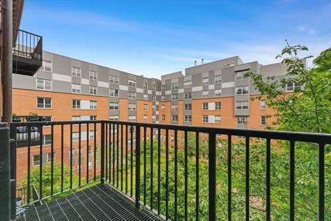 a view of building from balcony