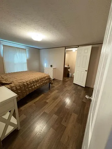 a hallway with sitting area