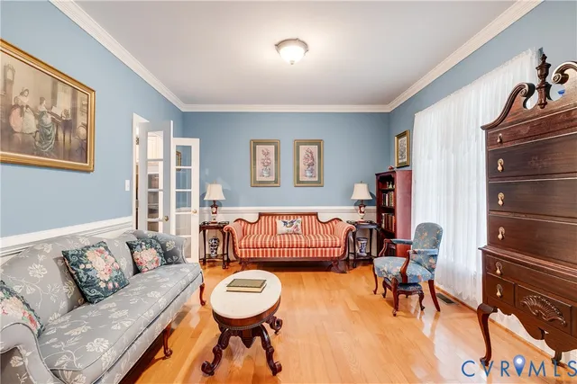 a living room with furniture and a couch