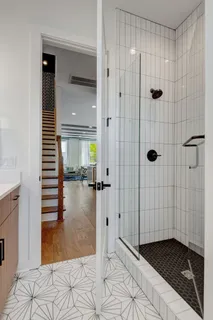 a view of a fireplace in a room