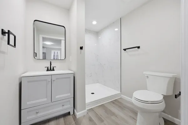 a bathroom with a shower