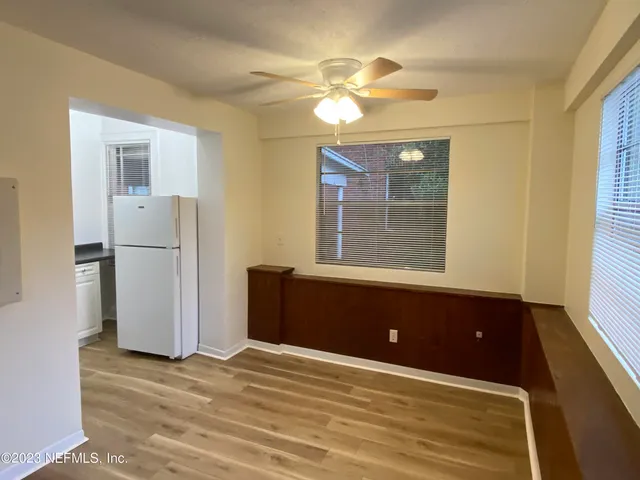 a view of a livingroom with a window