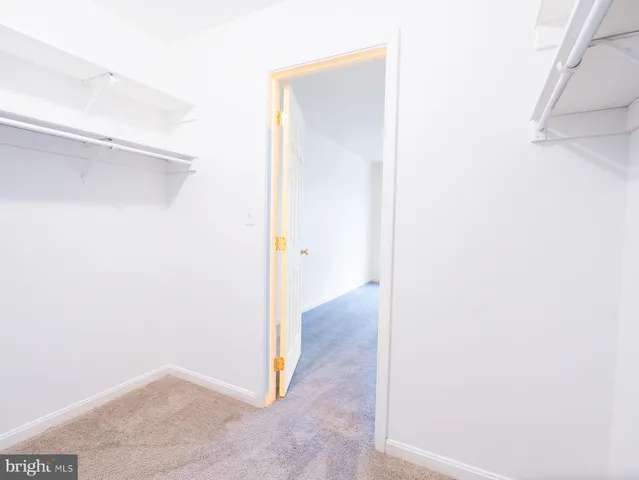 a view of an empty walk in closet