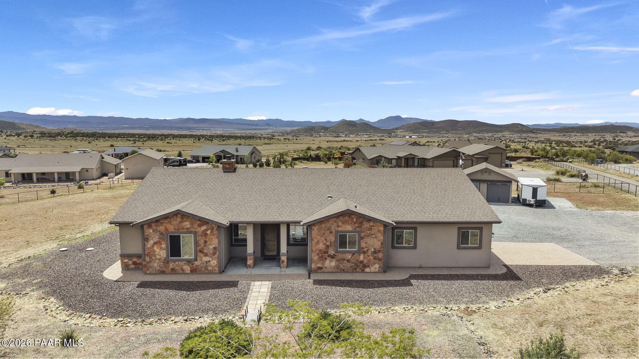 14141 Cassidy Trail Prescott Valley, AZ 86315 - Photo 44 of 44 an aerial view of a house with a yard