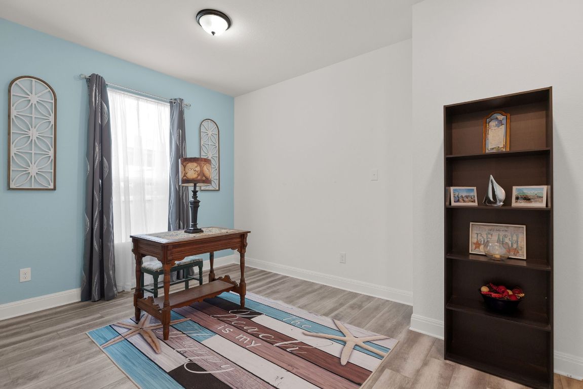 237 Benmyrtle Trail Georgetown, TX 78626 - Photo 15 of 22 Office area with light wood-type flooring and baseboards