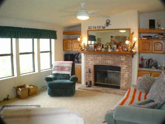 810 223rd Road Rifle, CO 81650 - Photo 8 of 9 a living room with furniture a fireplace and a large window