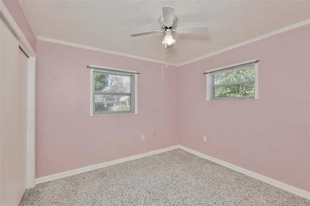 an empty room with a window