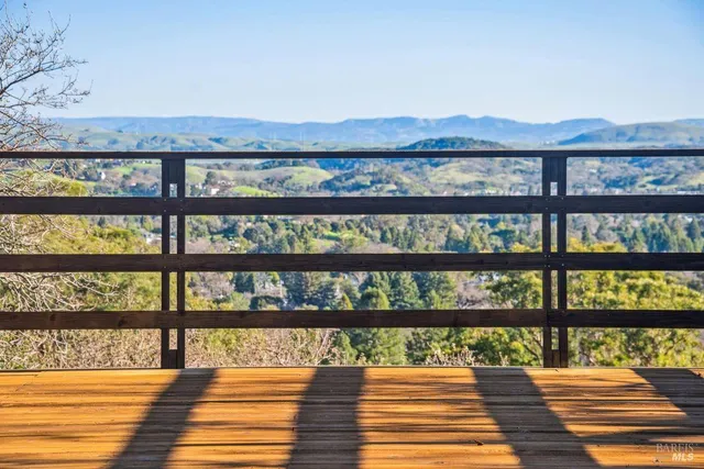 a view of city from a balcony