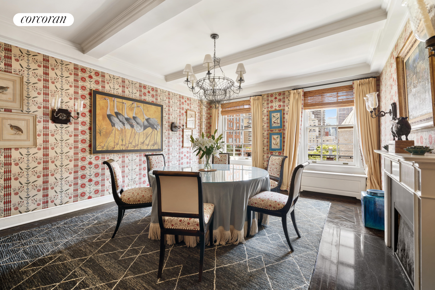 137 East 66th Street, Unit 8AB Manhattan, NY 10065 - Photo 4 of 18 a view of a dining room with furniture window and outside view