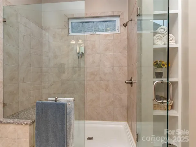 a bathroom with a shower
