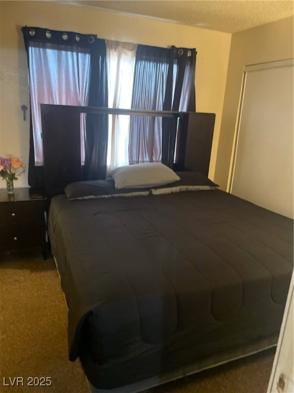 4150 Solteros Street, Unit 1 Las Vegas, NV 89103 - Photo 18 of 25 Carpeted bedroom with a textured ceiling and a closet