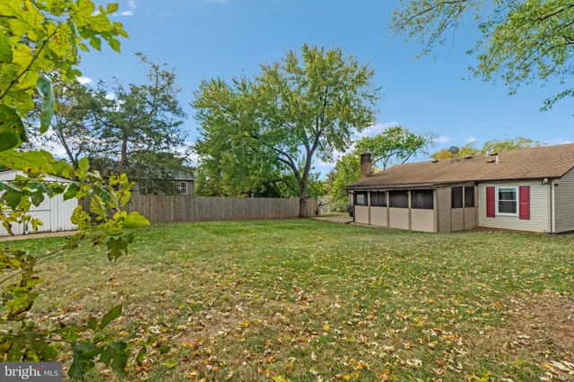 a view of a garden with a house