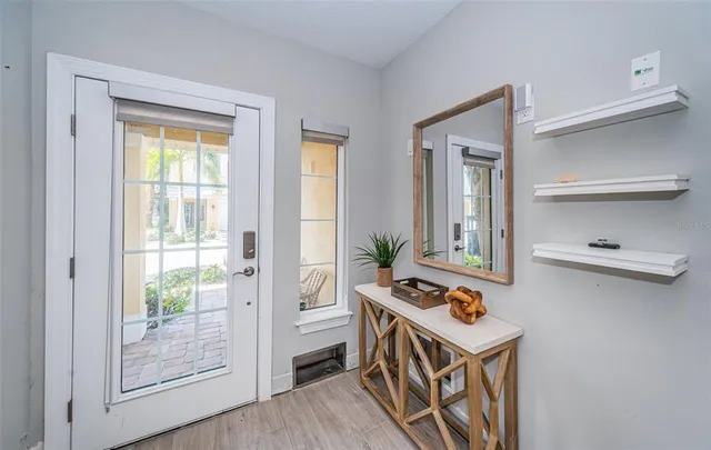 a view of an entryway with furniture