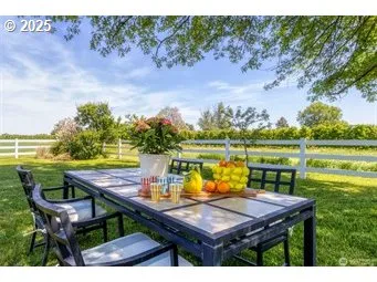 a view of a chairs and table on the terrace